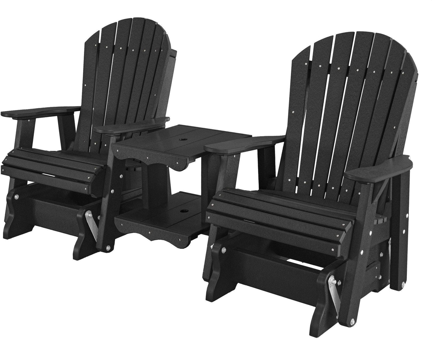 Wildridge Recycled Plastic Heritage Rock-A-Tee Double Seat Adirondack Glider - LEAD TIME TO SHIP 3 WEEKS