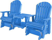 wildridge recycled plastic heritage rock-a-tee double seat adirondack glider blue