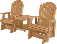 wildridge recycled plastic heritage rock-a-tee double seat adirondack glider cedar