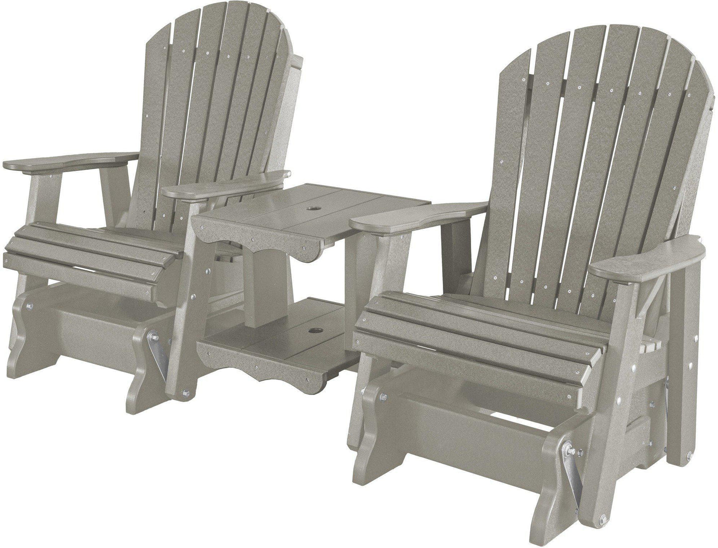 Wildridge Recycled Plastic Heritage Rock-A-Tee Double Seat Adirondack Glider - LEAD TIME TO SHIP 4 WEEKS