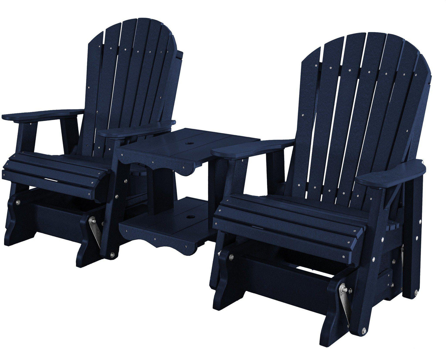 Wildridge Recycled Plastic Heritage Rock-A-Tee Double Seat Adirondack Glider - LEAD TIME TO SHIP 6 WEEKS OR LESS