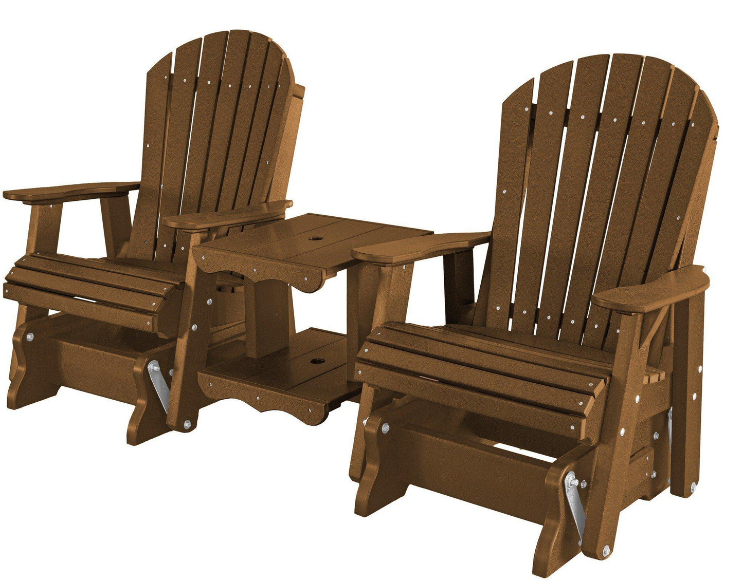 Wildridge Recycled Plastic Heritage Rock-A-Tee Double Seat Adirondack Glider - LEAD TIME TO SHIP 6 WEEKS OR LESS