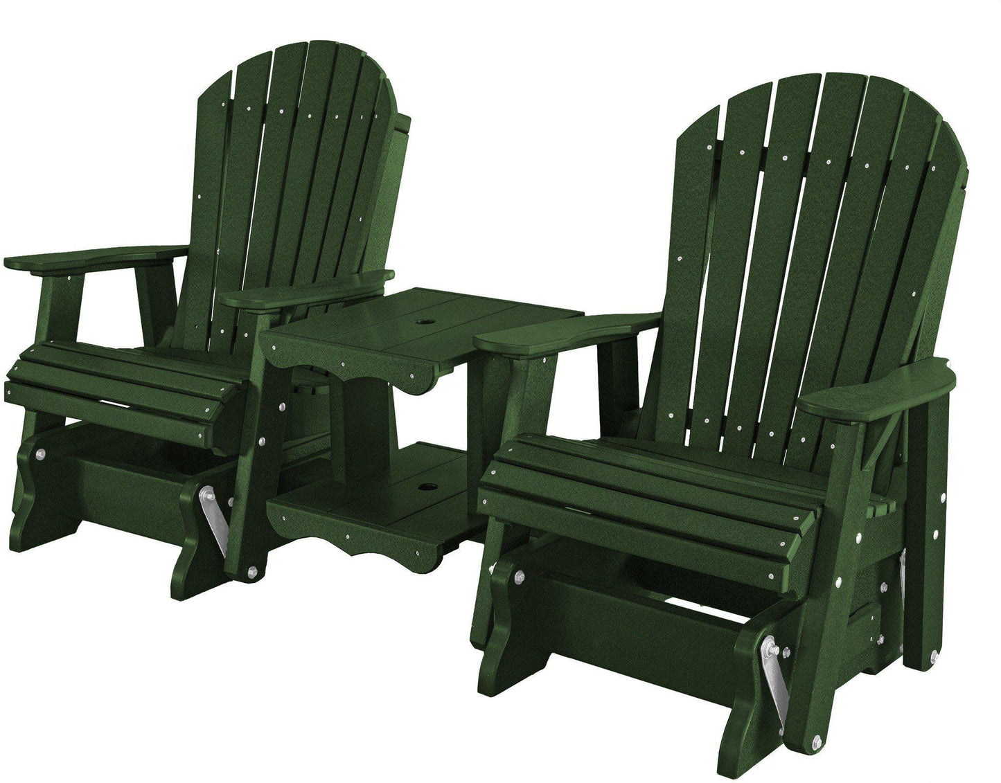 Wildridge Recycled Plastic Heritage Rock-A-Tee Double Seat Adirondack Glider - LEAD TIME TO SHIP 4 WEEKS