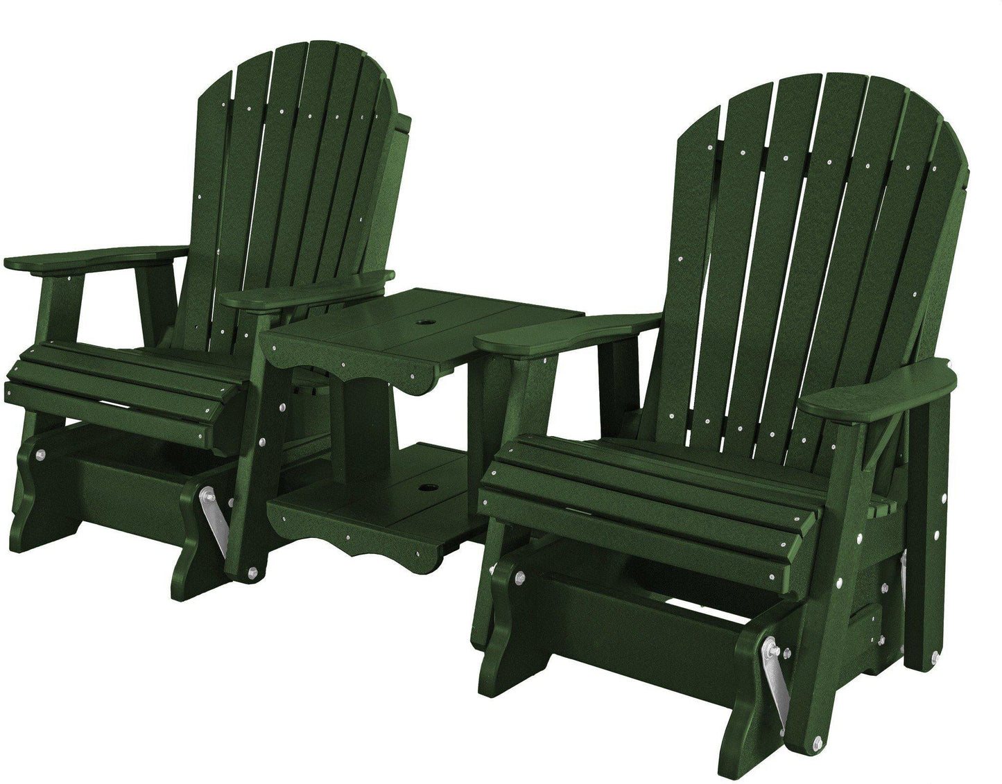 Wildridge Recycled Plastic Heritage Rock-A-Tee Double Seat Adirondack Glider - LEAD TIME TO SHIP 3 WEEKS