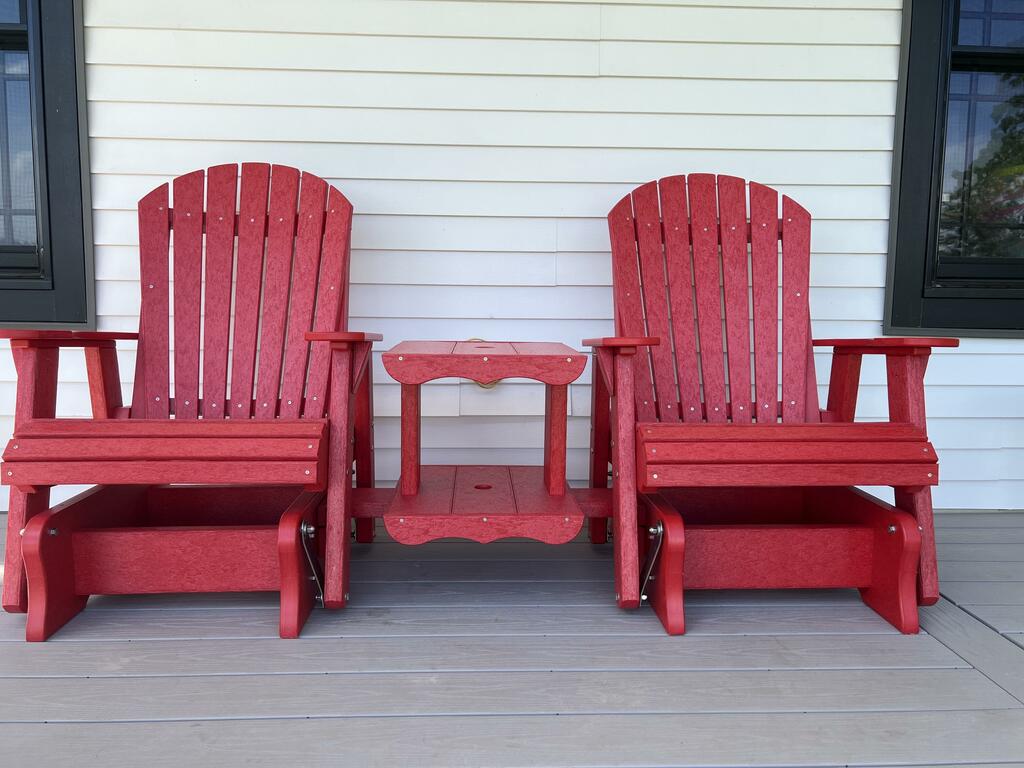 Wildridge Recycled Plastic Heritage Rock-A-Tee Double Seat Adirondack Glider - LEAD TIME TO SHIP 3 WEEKS