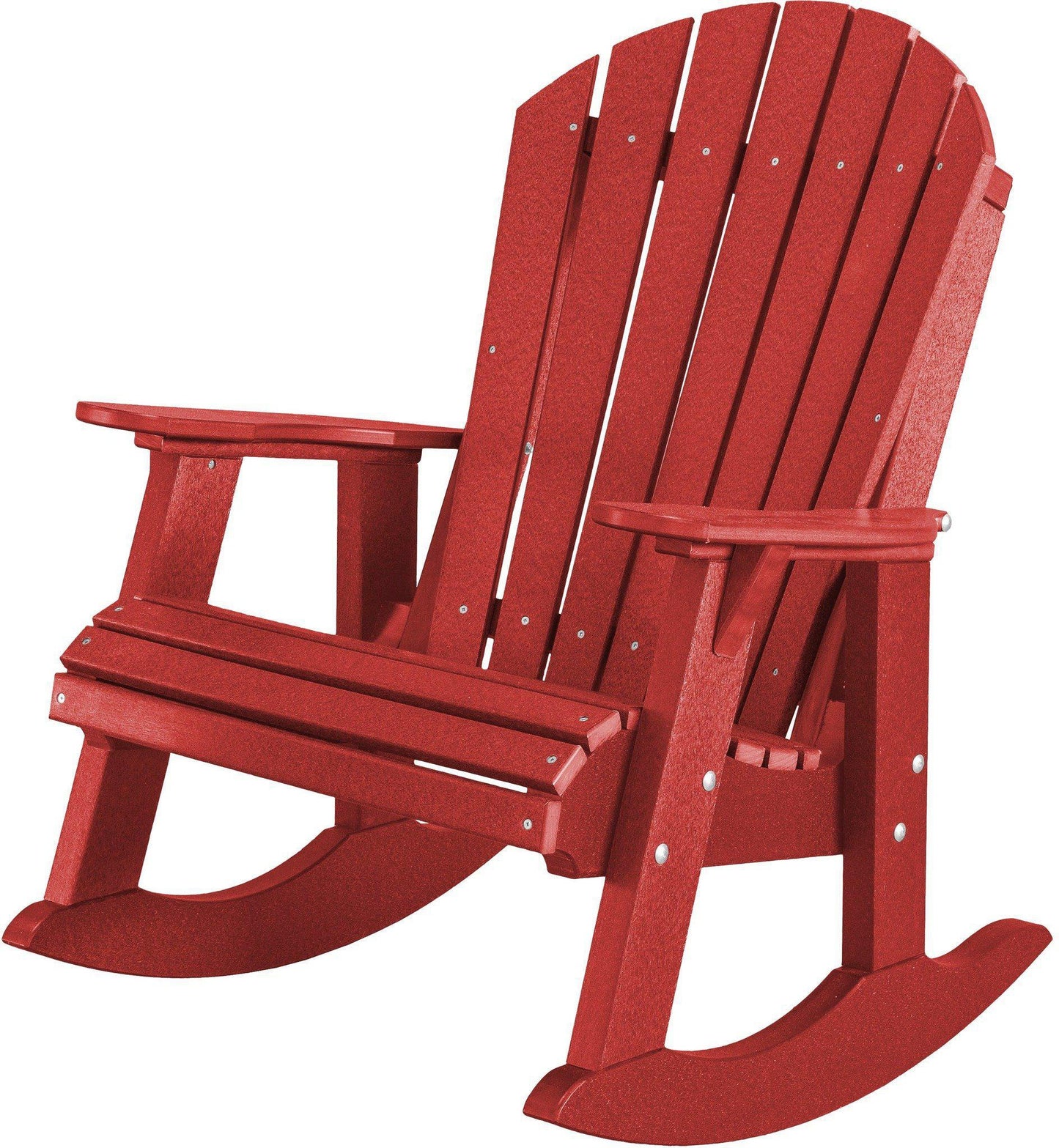wildridge recycled plastic heritage high fan back adirondack rocking chair cardinal red