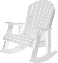 wildridge recycled plastic heritage high fan back adirondack rocking chair white