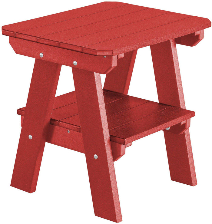 poly heritage 2 tier end table cardinal red