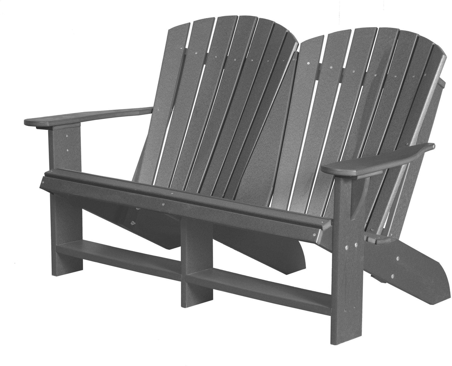 wildridge outdoor recycled plastic heritage adirondack bench dark gray