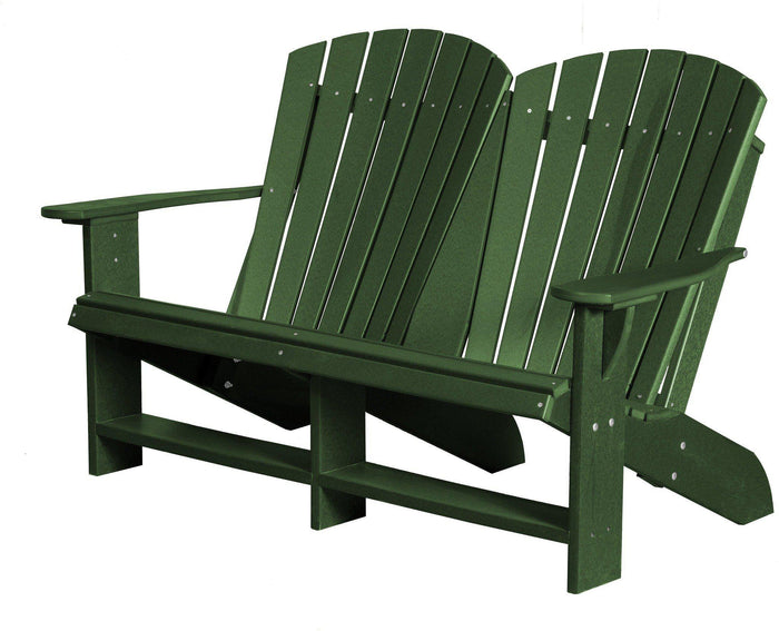 wildridge outdoor recycled plastic heritage adirondack bench turf green