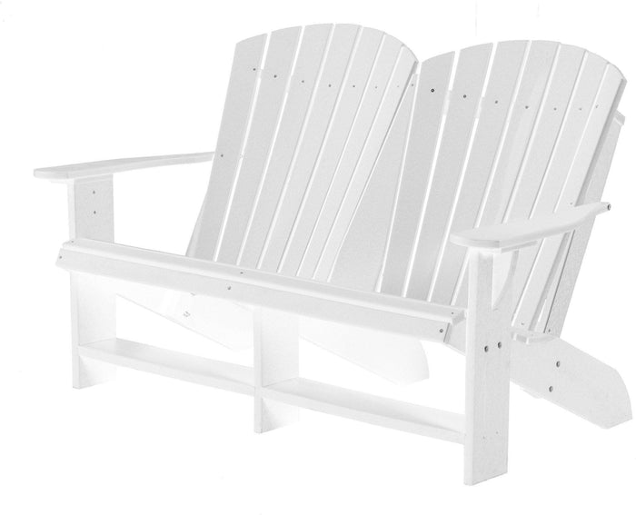 wildridge outdoor recycled plastic heritage adirondack bench white