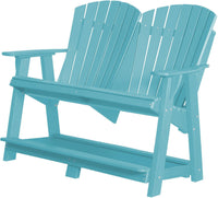 wildridge recycled plastic heritage double high adirondack bench aruba blue