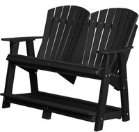 wildridge recycled plastic heritage double high adirondack bench black