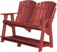 wildridge recycled plastic heritage double high adirondack bench cardinal red