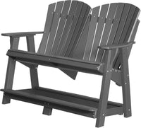 wildridge recycled plastic heritage double high adirondack bench dark gray