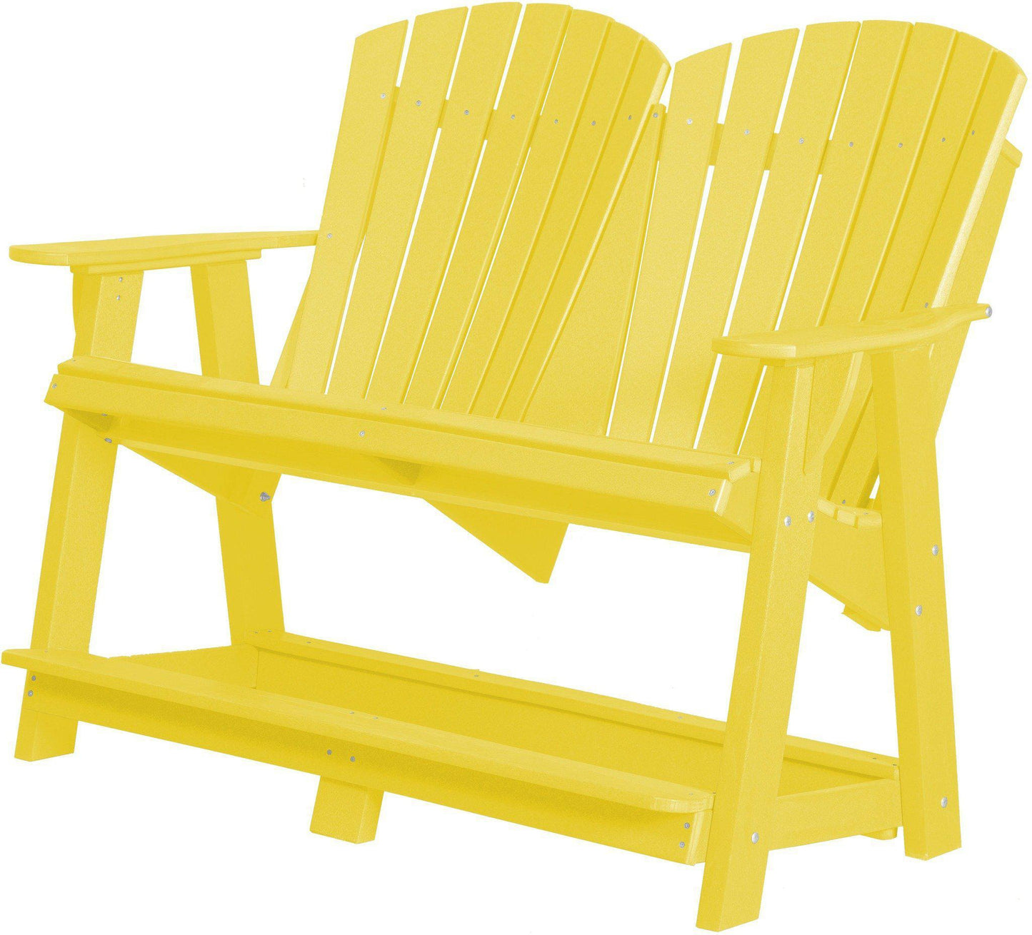 wildridge recycled plastic heritage double high adirondack bench lemon yellow