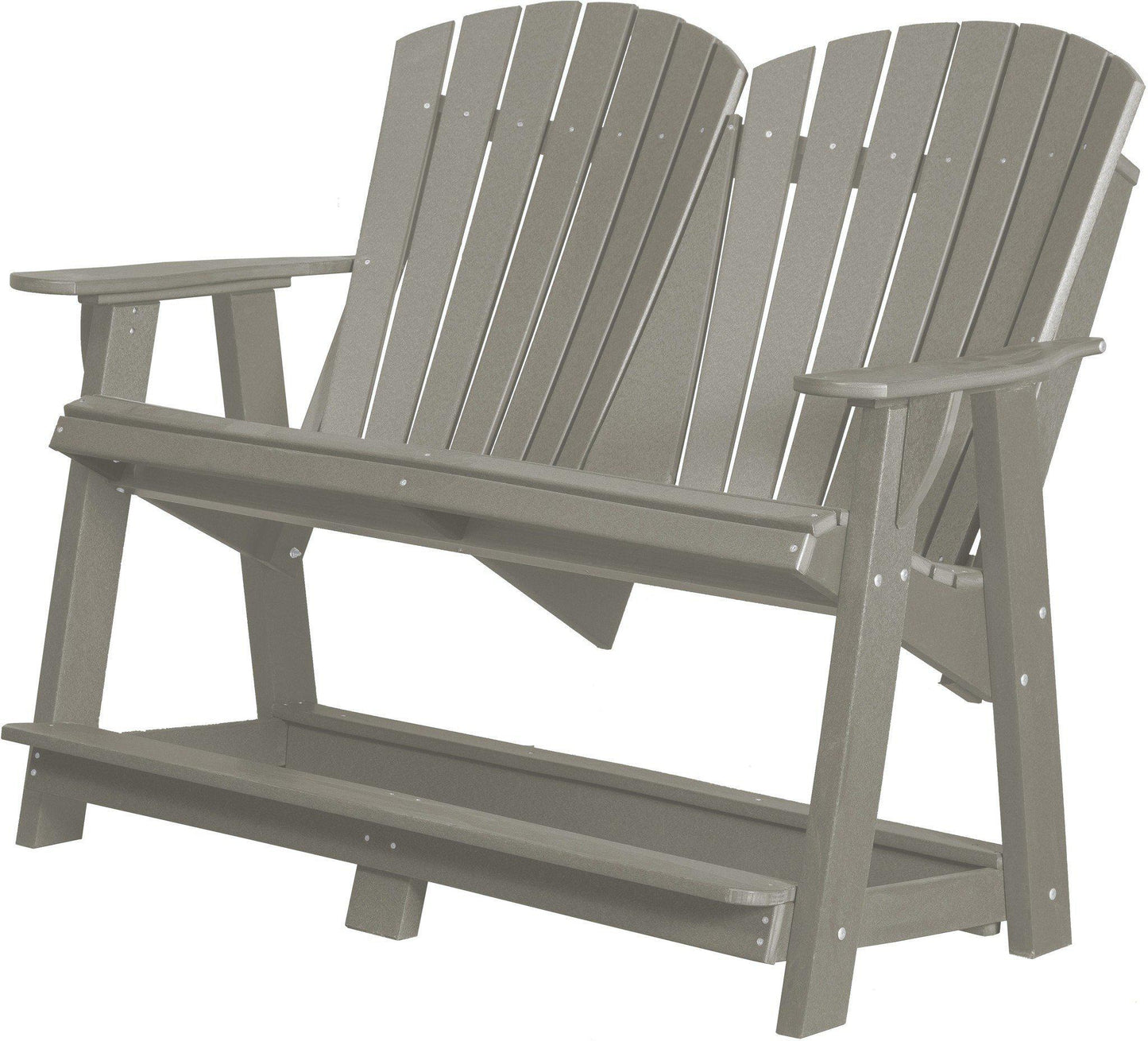 wildridge recycled plastic heritage double high adirondack bench light gray