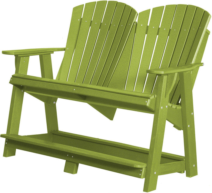 wildridge recycled plastic heritage double high adirondack bench lime green