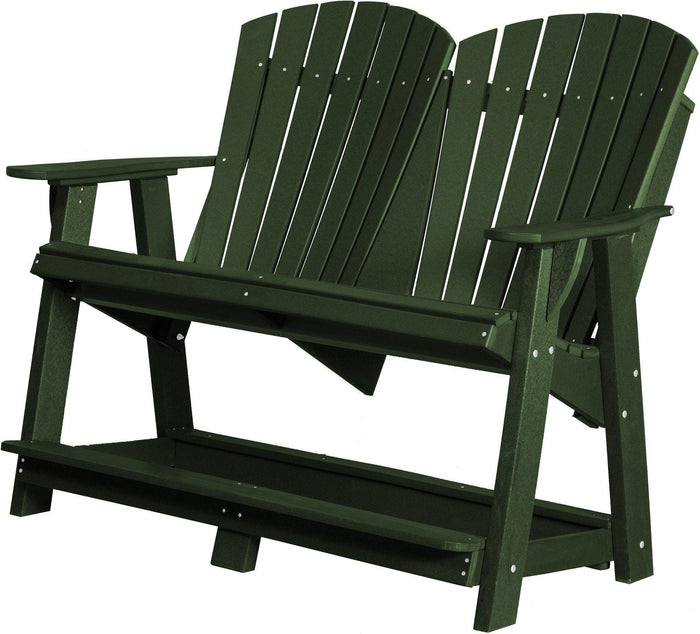 wildridge recycled plastic heritage double high adirondack bench turf green