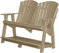 wildridge recycled plastic heritage double high adirondack bench weathered wood