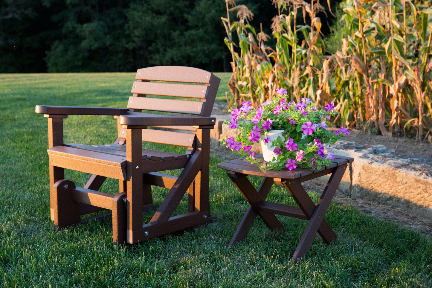 Wildridge Classic Recycled Plastic Outdoor Single Glider Chair - LEAD TIME TO SHIP 3 WEEKS