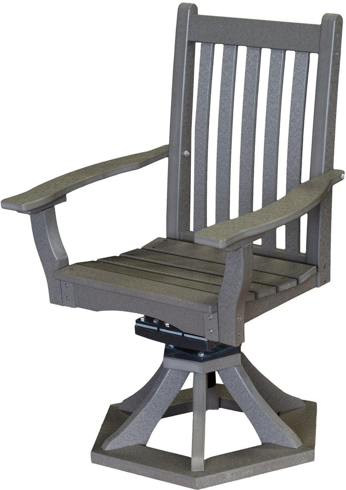Wildridge Classic Recycled Plastic Swivel Rocker Side Chair w/Arms  - Dark Gray