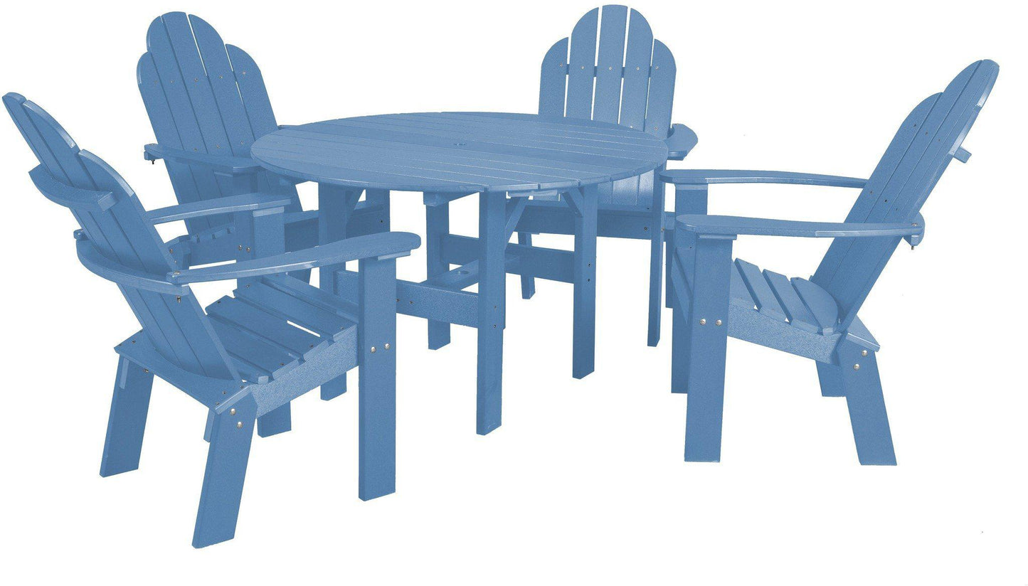 Wildridge Recycled Plastic Classic 46" Round Table Set with 4 Dining/Deck Chairs - LEAD TIME TO SHIP 3 WEEKS