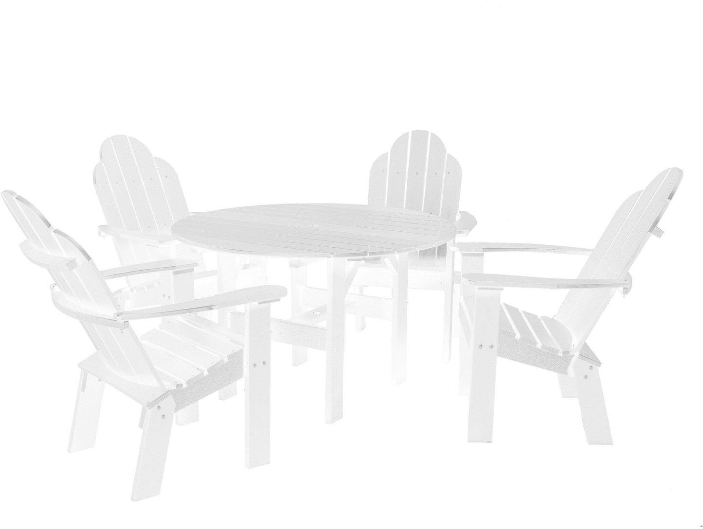 Wildridge Recycled Plastic Classic 46" Round Table Set with 4 Dining/Deck Chairs - LEAD TIME TO SHIP 3 WEEKS