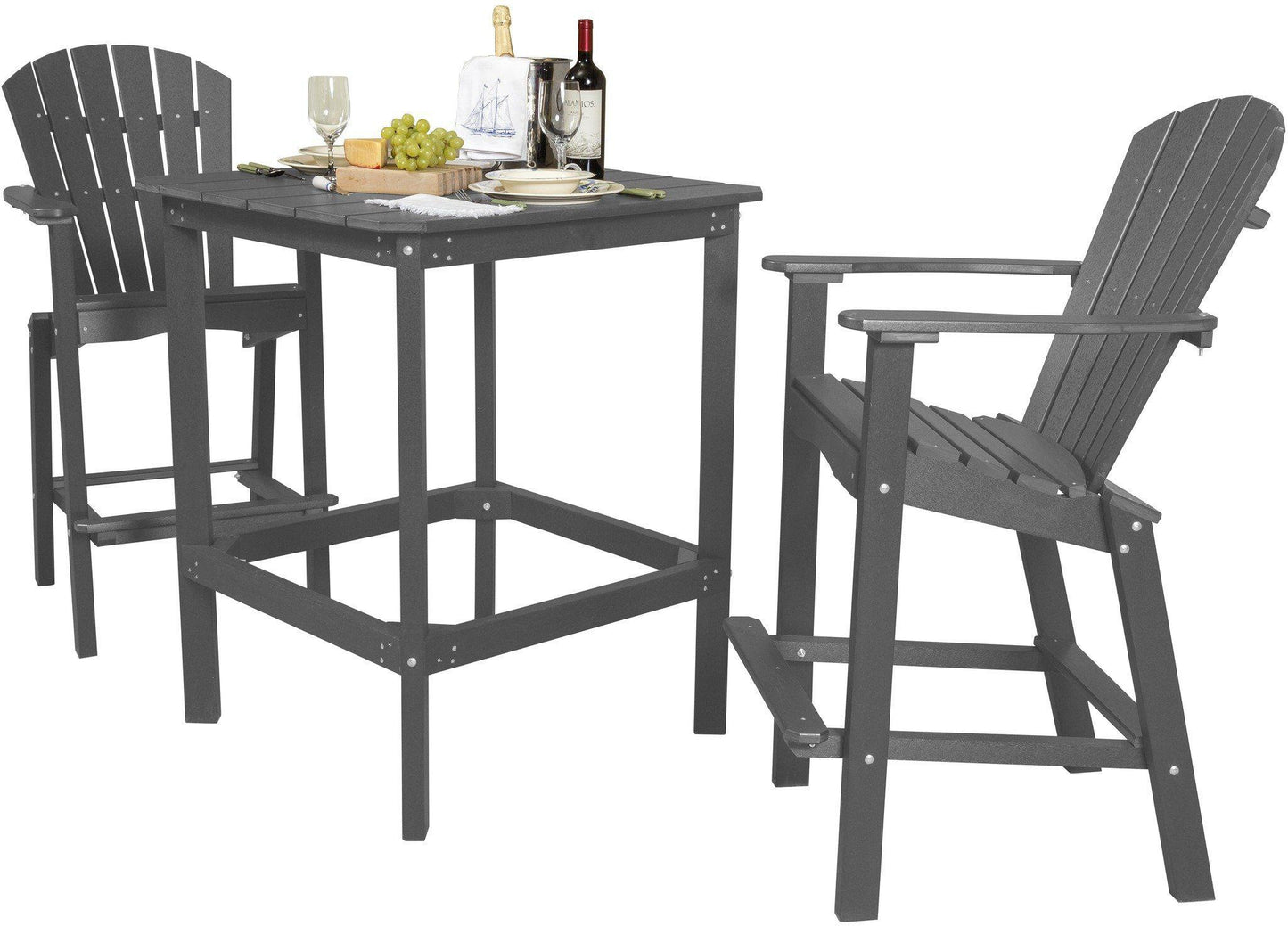 Wildridge Recycled Plastic Classic 42” High Dining Table Set with 2 (30” High) Dining Chairs - LEAD TIME TO SHIP 6 WEEKS OR LESS