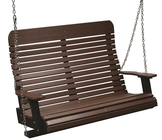 Wildridge Recycled Plastic Signature Highback Porch Swing  - TUDOR BROWN