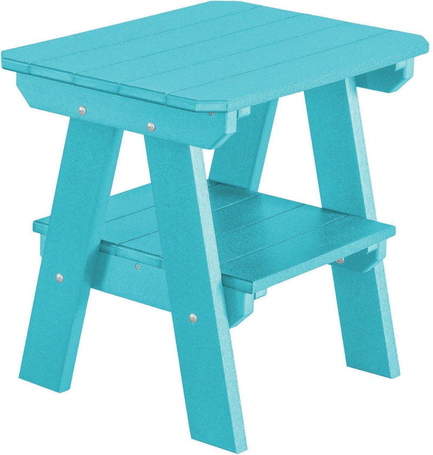 Wildridge Recycled Plastic Heritage 2 Tier End Table - Aruba Blue