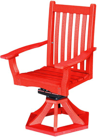 wildridge classic recycled plastic swivel rocker dining chair with arms bright red