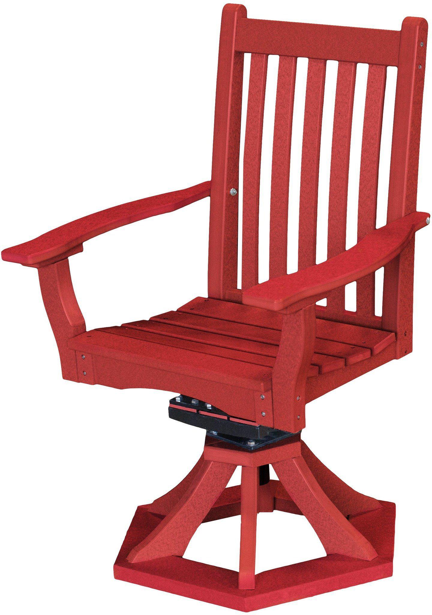 Wildridge Classic Recycled Plastic Swivel Rocker Side Chair w/Arms  - Cardinal Red