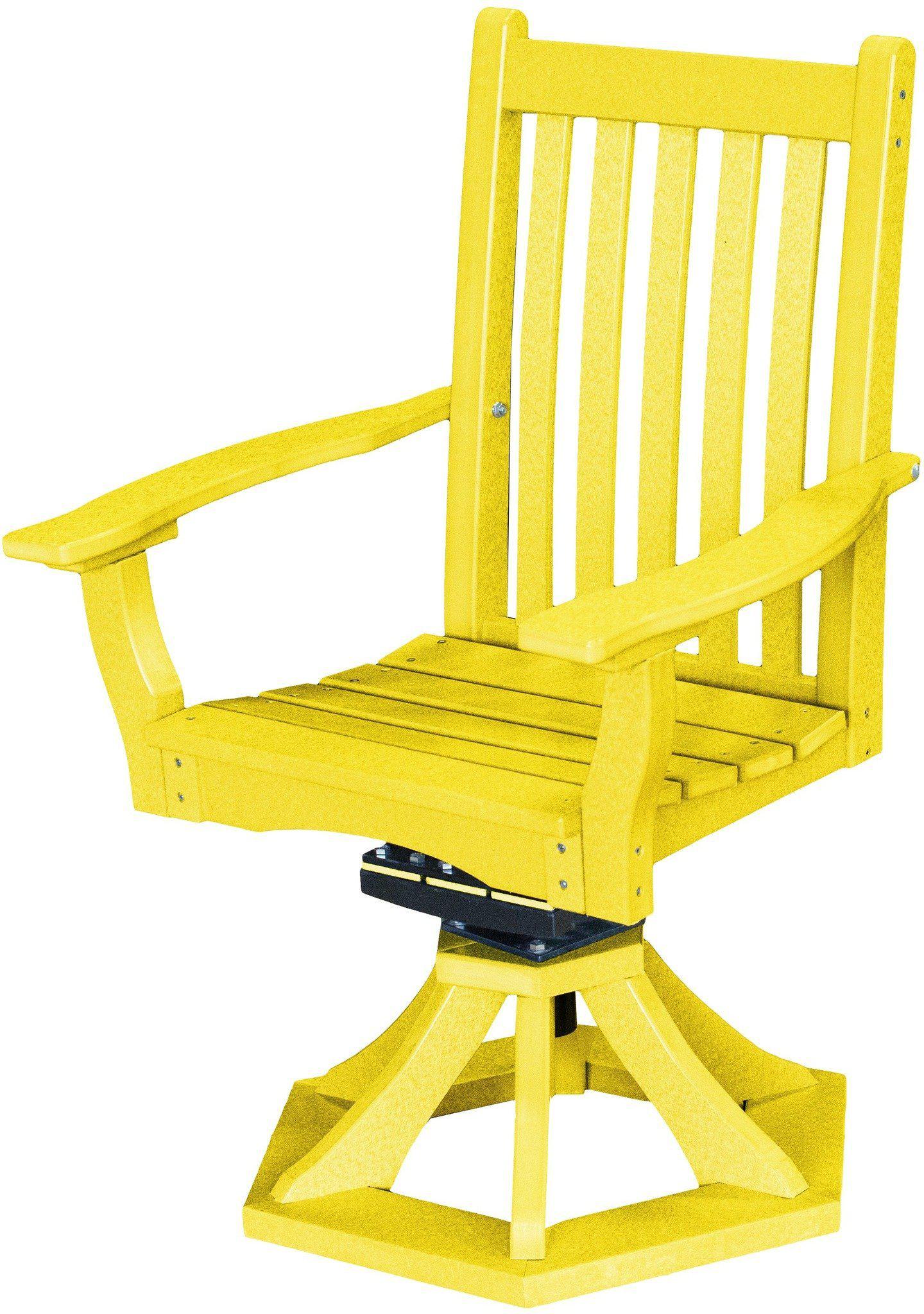 Wildridge Classic Recycled Plastic Swivel Rocker Side Chair w/Arms  - Lemon Yellow
