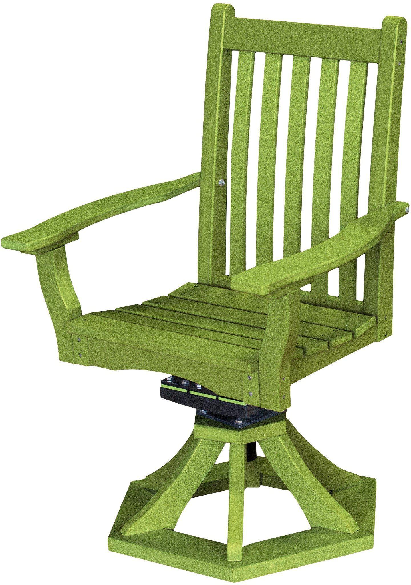 Wildridge Classic Recycled Plastic Swivel Rocker Side Chair w/Arms  - Lime Green