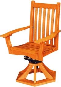 wildridge classic recycled plastic swivel rocker dining chair with arms orange