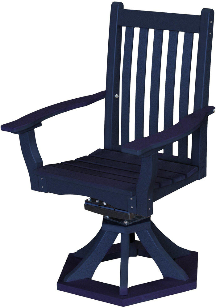 Wildridge Classic Recycled Plastic Swivel Rocker Side Chair w/Arms  - Patriot Blue