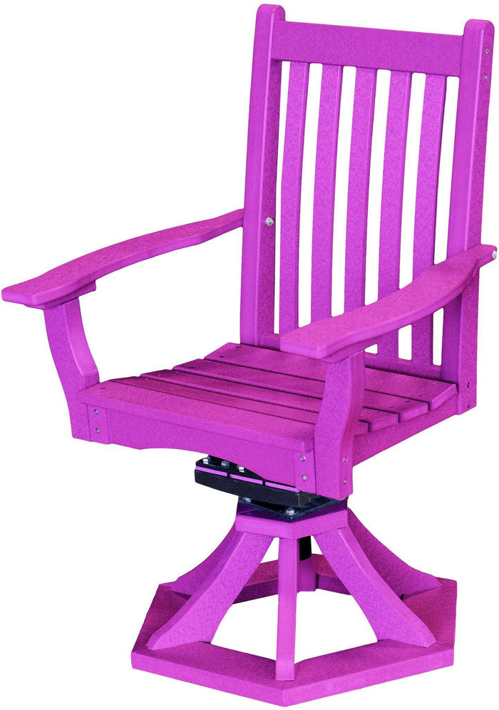 wildridge classic recycled plastic swivel rocker dining chair with arms bright purple