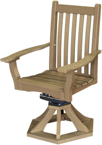 Wildridge Classic Recycled Plastic Swivel Rocker Side Chair w/Arms  - Weatherwood