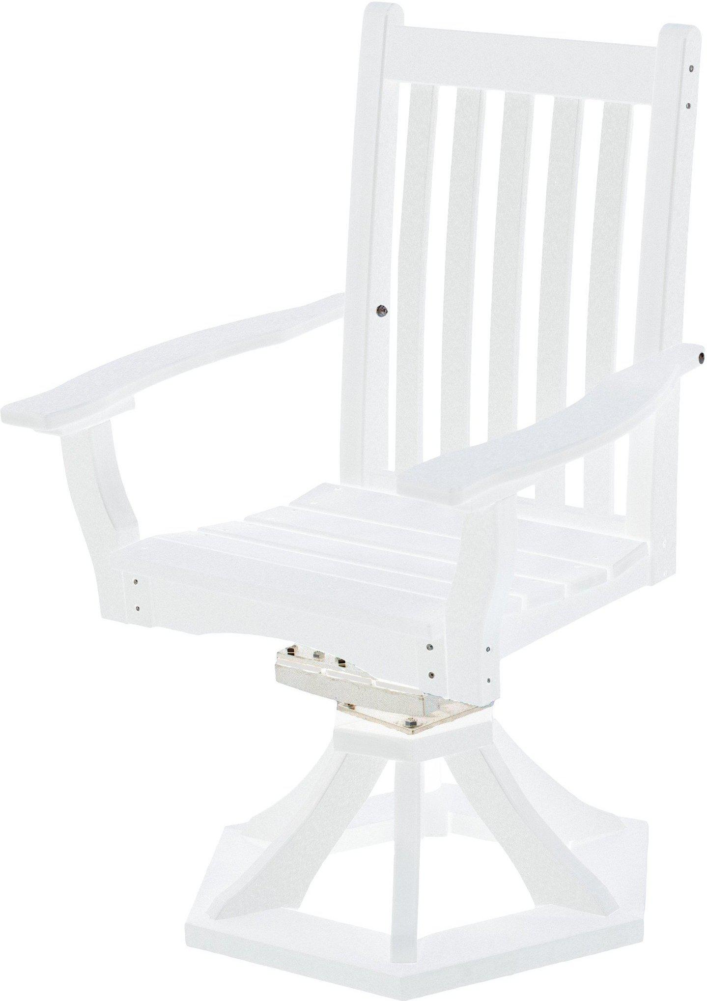 Wildridge Classic Recycled Plastic Swivel Rocker Side Chair w/Arms  - White