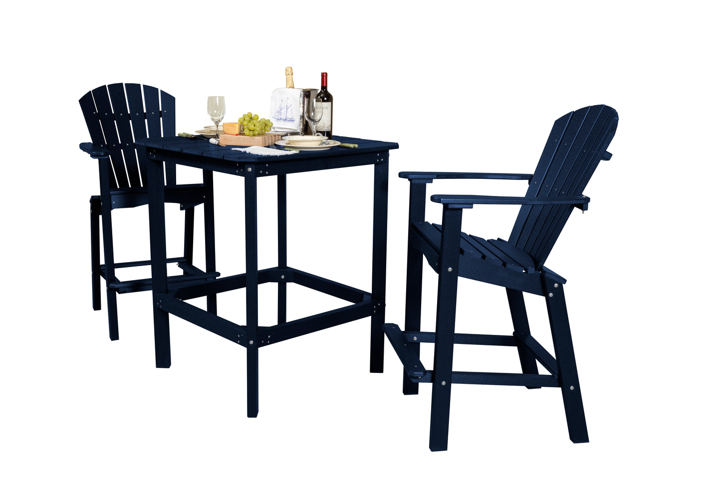 Wildridge Recycled Plastic Classic 42” High Dining Table Set with 2 (30” High) Dining Chairs - LEAD TIME TO SHIP 6 WEEKS OR LESS