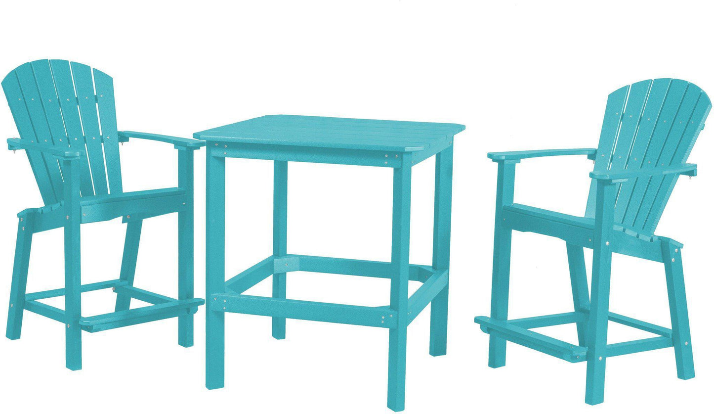 Wildridge Recycled Plastic Classic Outdoor 36” High Dining Table Set w/2 (26”High) Dining Chairs - LEAD TIME TO SHIP 3 WEEKS