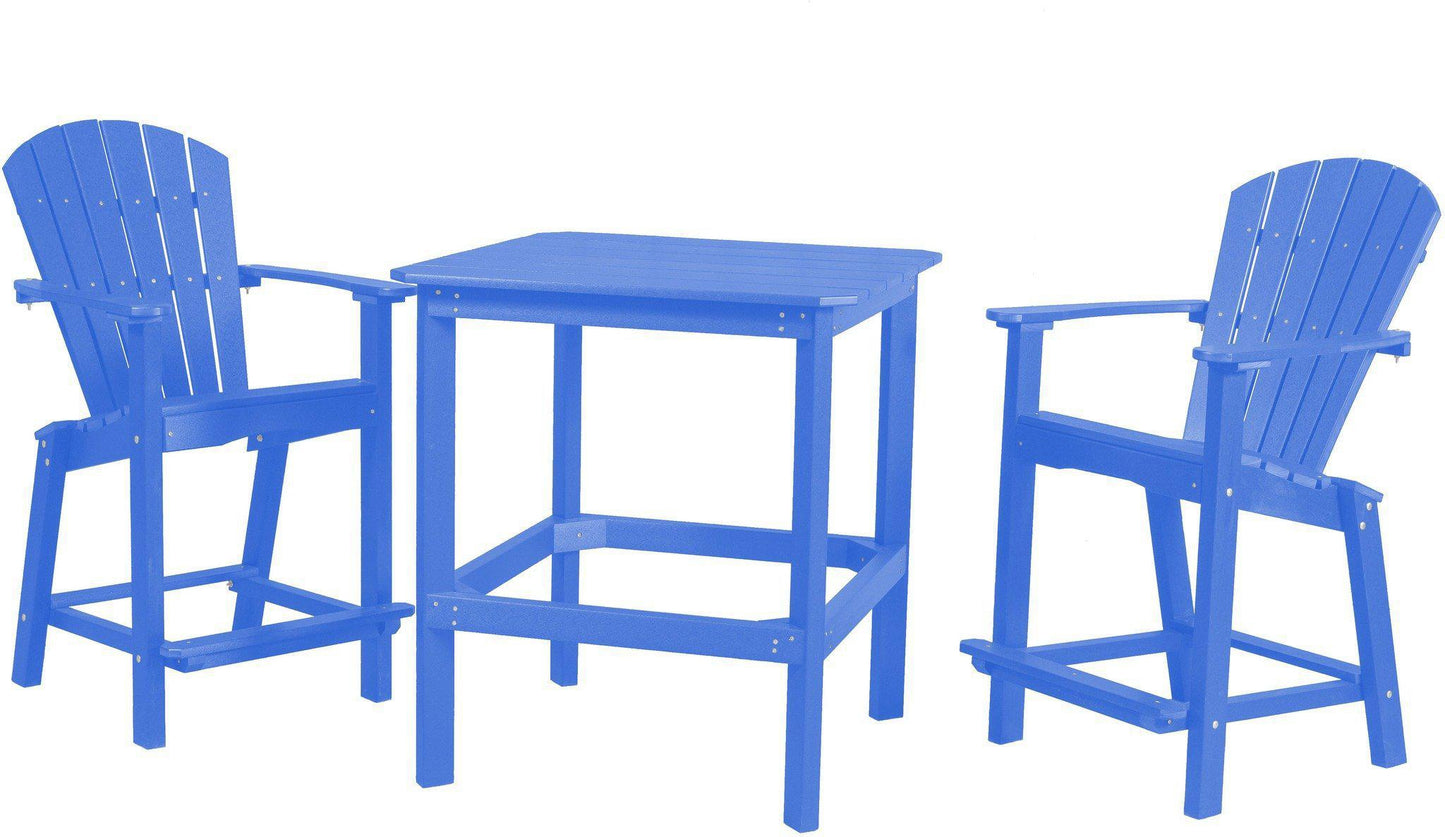 Wildridge Recycled Plastic Classic Outdoor 36” High Dining Table Set w/2 (26”High) Dining Chairs - LEAD TIME TO SHIP 3 WEEKS