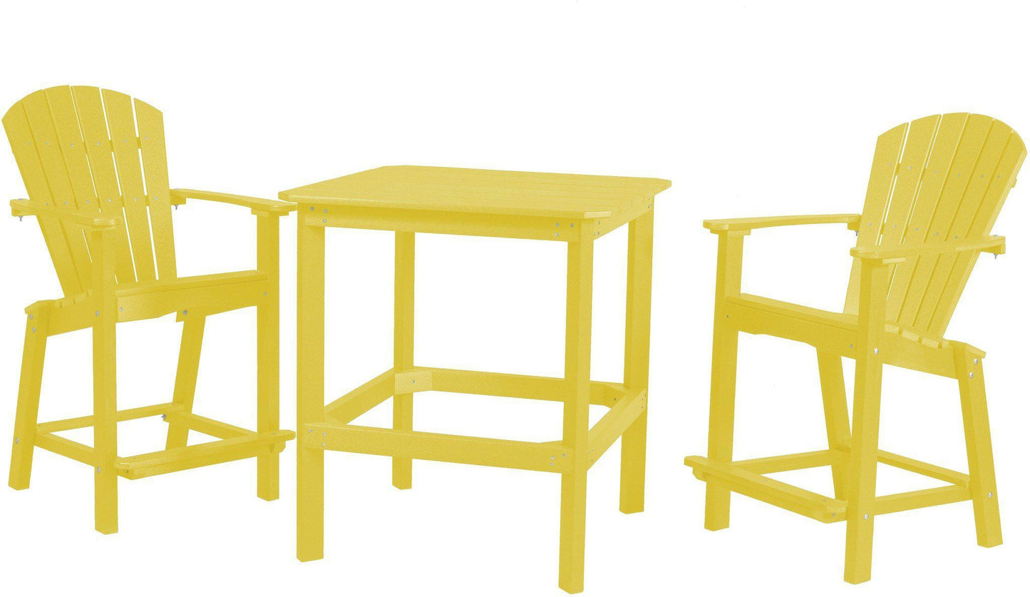 Wildridge Recycled Plastic Classic Outdoor 36” High Dining Table Set w/2 (26”High) Dining Chairs - LEAD TIME TO SHIP 3 WEEKS