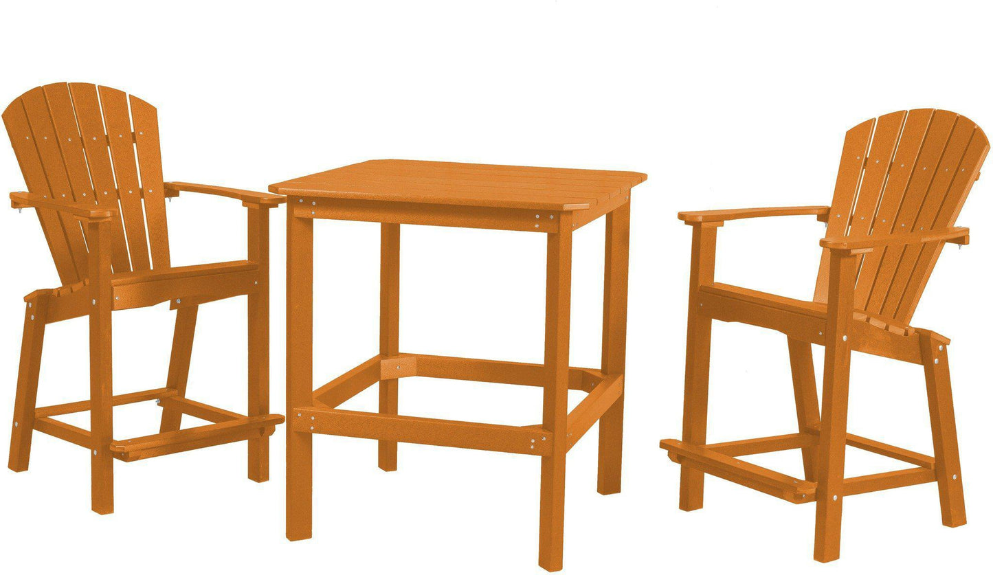 Wildridge Recycled Plastic Classic Outdoor 36” High Dining Table Set w/2 (26”High) Dining Chairs - LEAD TIME TO SHIP 3 WEEKS