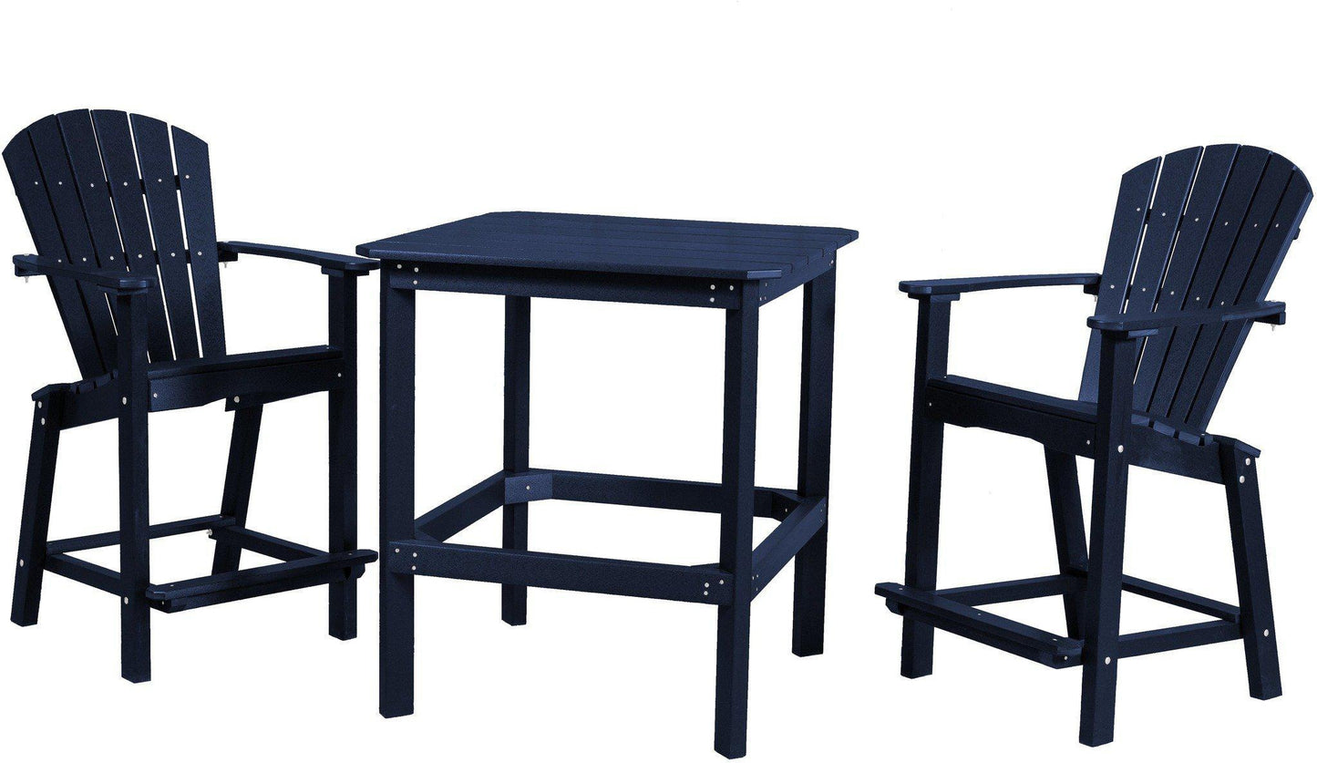 Wildridge Recycled Plastic Classic Outdoor 36” High Dining Table Set w/2 (26”High) Dining Chairs - LEAD TIME TO SHIP 3 WEEKS