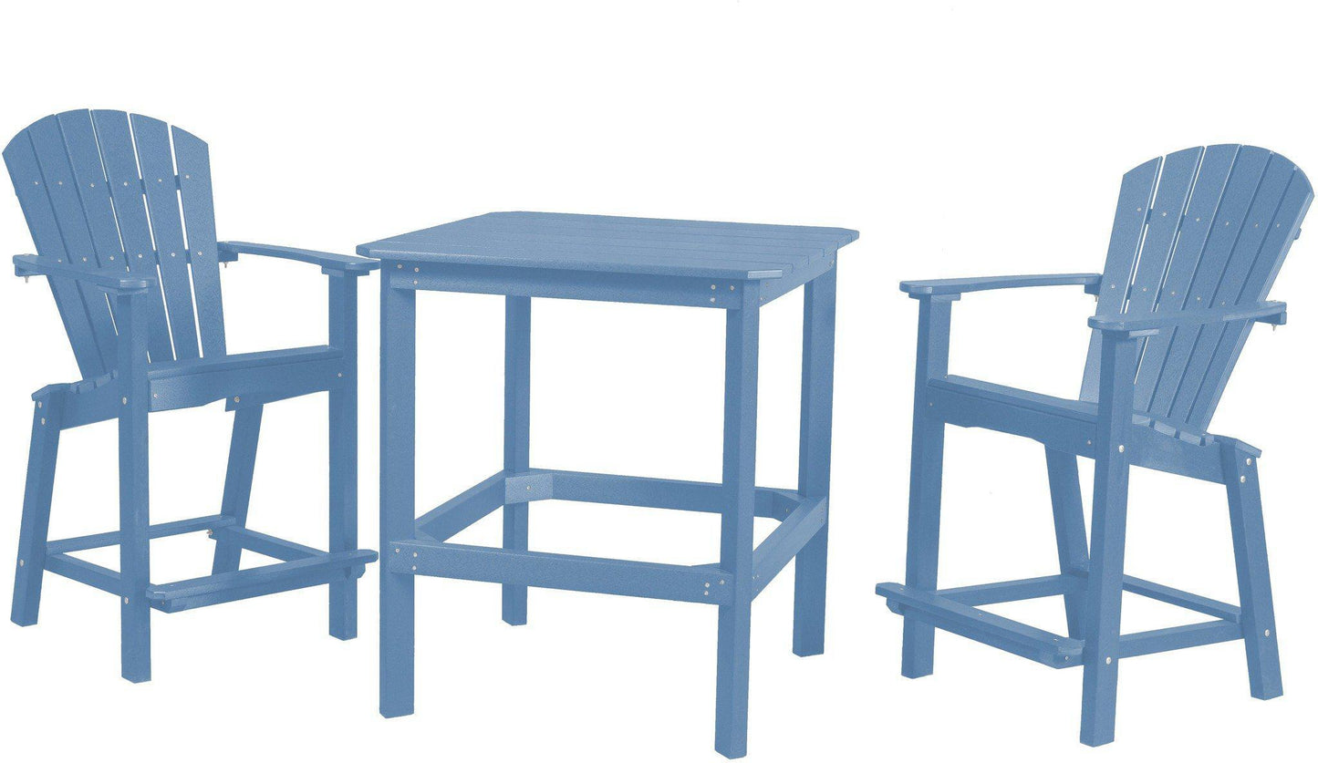 Wildridge Recycled Plastic Classic Outdoor 36” High Dining Table Set w/2 (26”High) Dining Chairs - LEAD TIME TO SHIP 3 WEEKS
