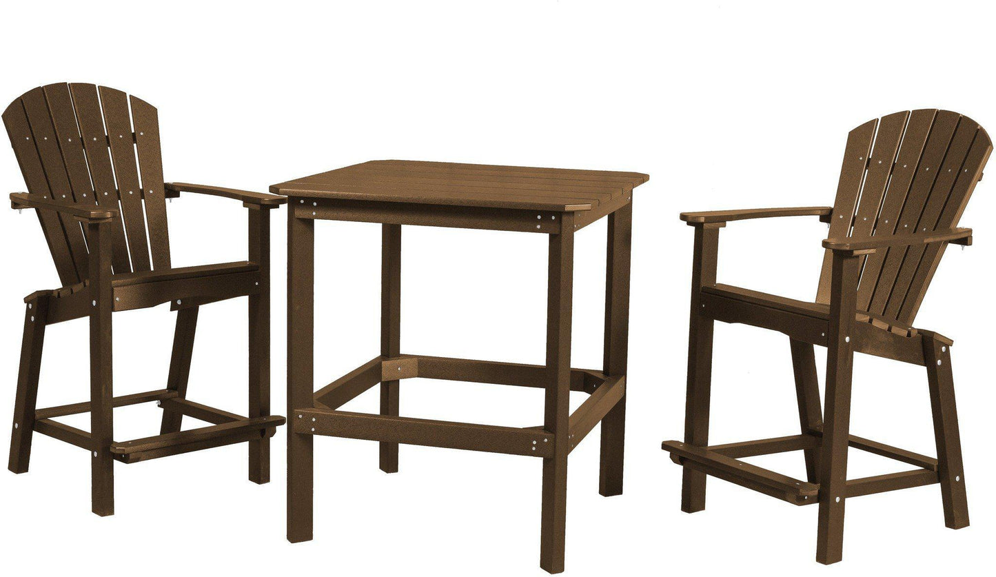 Wildridge Recycled Plastic Classic Outdoor 36” High Dining Table Set w/2 (26”High) Dining Chairs - LEAD TIME TO SHIP 3 WEEKS