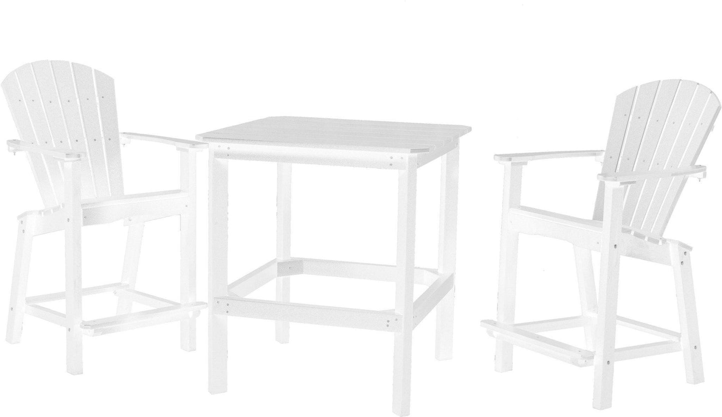 Wildridge Recycled Plastic Classic Outdoor 36” High Dining Table Set w/2 (26”High) Dining Chairs - LEAD TIME TO SHIP 3 WEEKS
