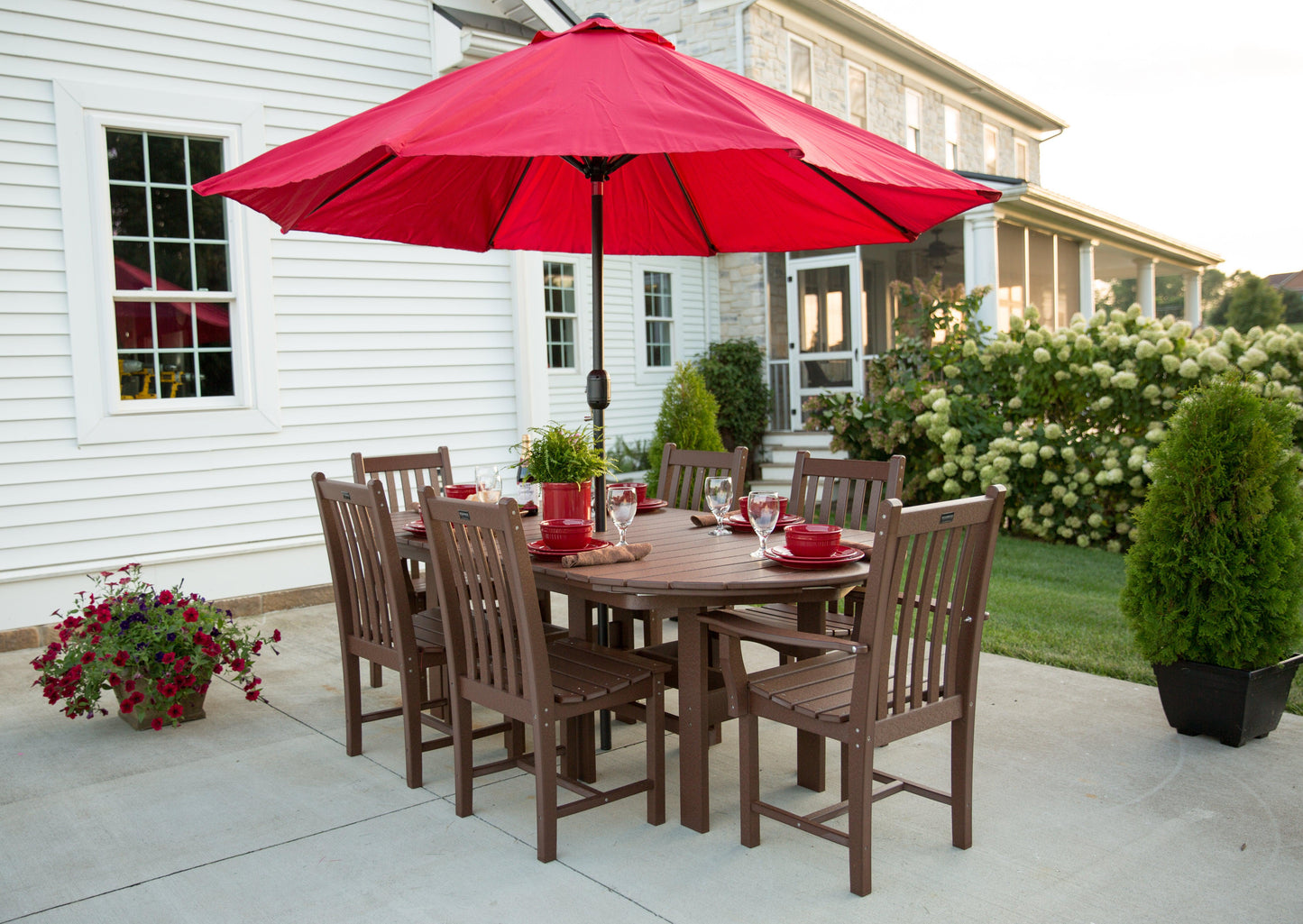 Wildridge Classic Outdoor Recycled Plastic 7 Piece Oval Patio Dining Set - LEAD TIME TO SHIP 3 WEEKS